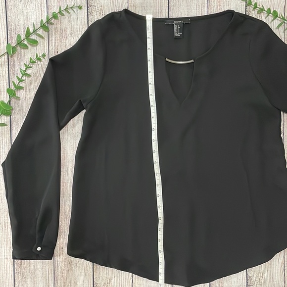 🌸 Clearance! 🌸 Forever21 Black Formal Long Sleeve Blouse/Shirt Size S - Picture 10 of 10